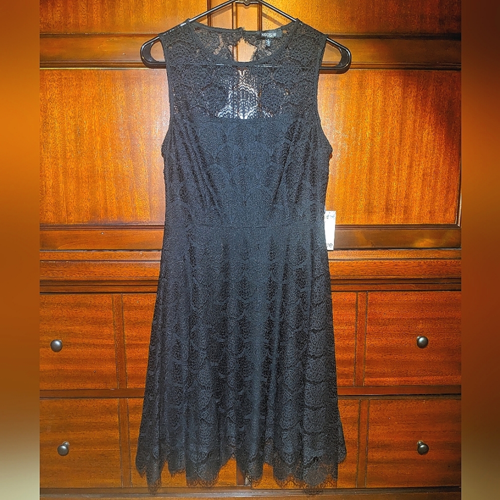 Kensie Black Lace Dress / Eglant A-Line Lace Dress / Little Black Dress